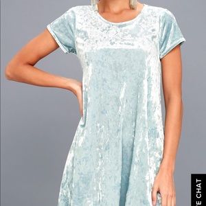 Z Supply - Nivea Light Blue Crushed Velvet Dress